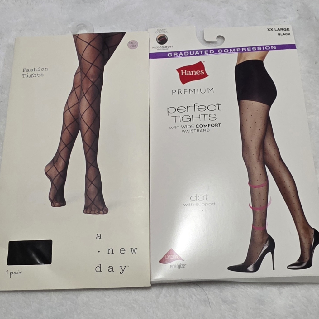 2 Pairs Plus Size Stockings 2x